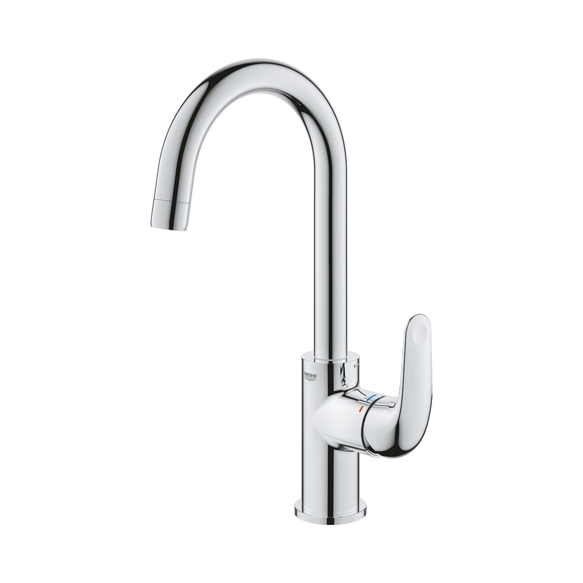 Detailansicht des Bedienhebels mit GROHE SilkMove 35-mm-Keramikkartusche