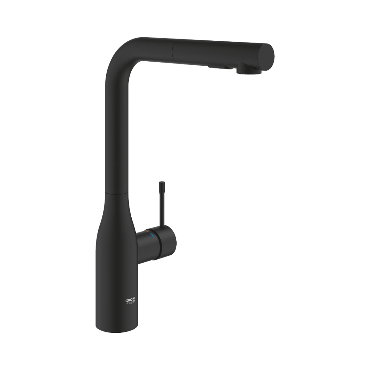 GROHE Essence 30504KF0 Einhand-Spültischbatterie Phantom Black mit hohem Auslauf
