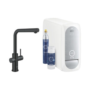 GROHE Blue Home 31539KS0 L-Auslauf in Velvet Black mit herausziehbarem Mousseurauslauf