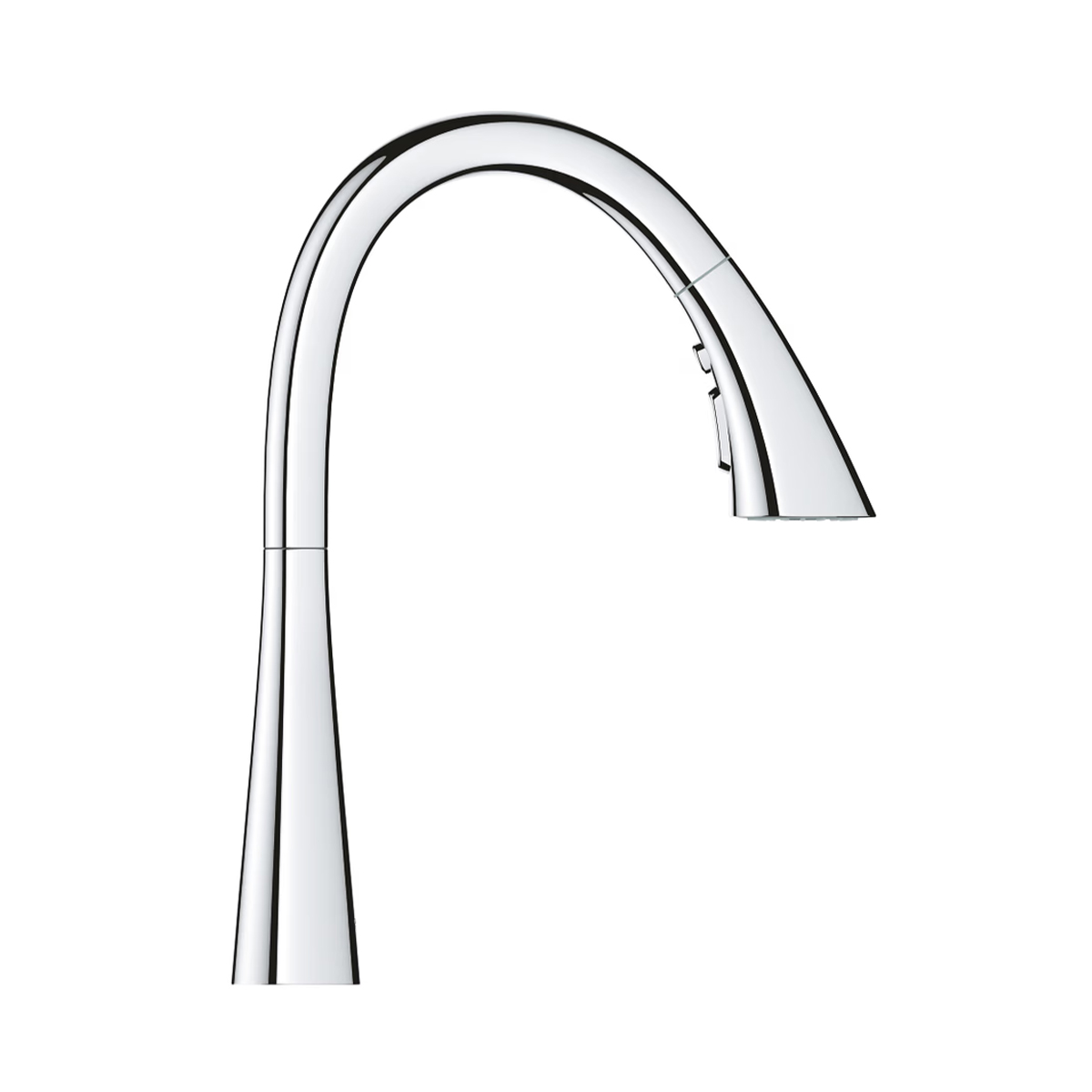 Seitenansicht der GROHE Zedra Küchenarmatur Chrom