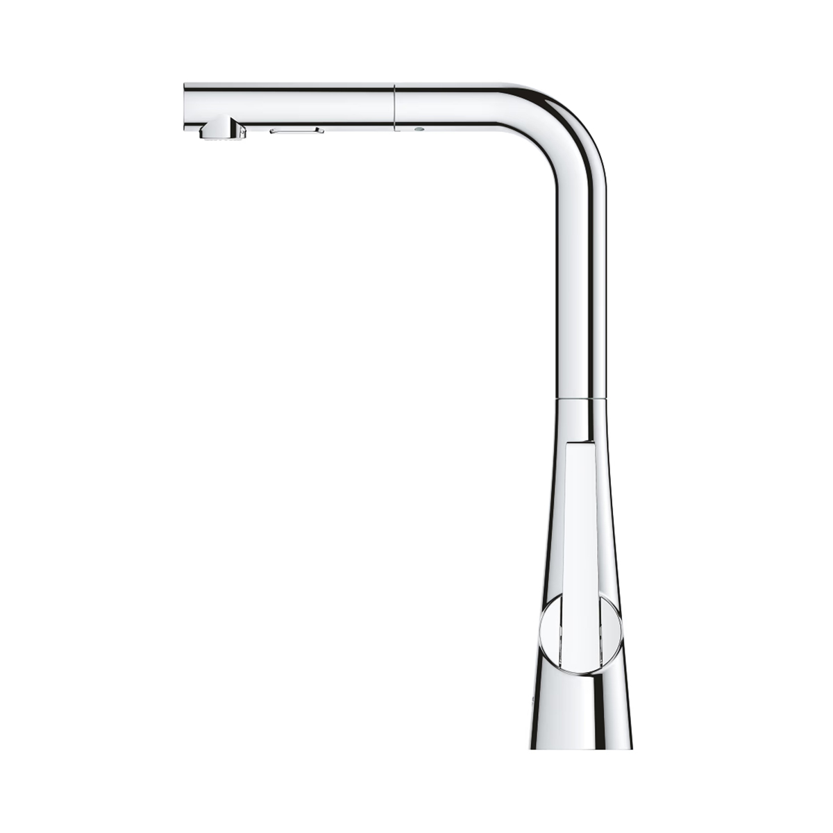 Seitenansicht der GROHE Zedra Einhand-Spültischbatterie Chrom