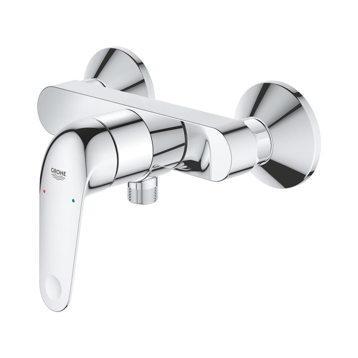 Brauseanschluss und GROHE Long-Life Chromoberfläche der Europro Brausearmatur