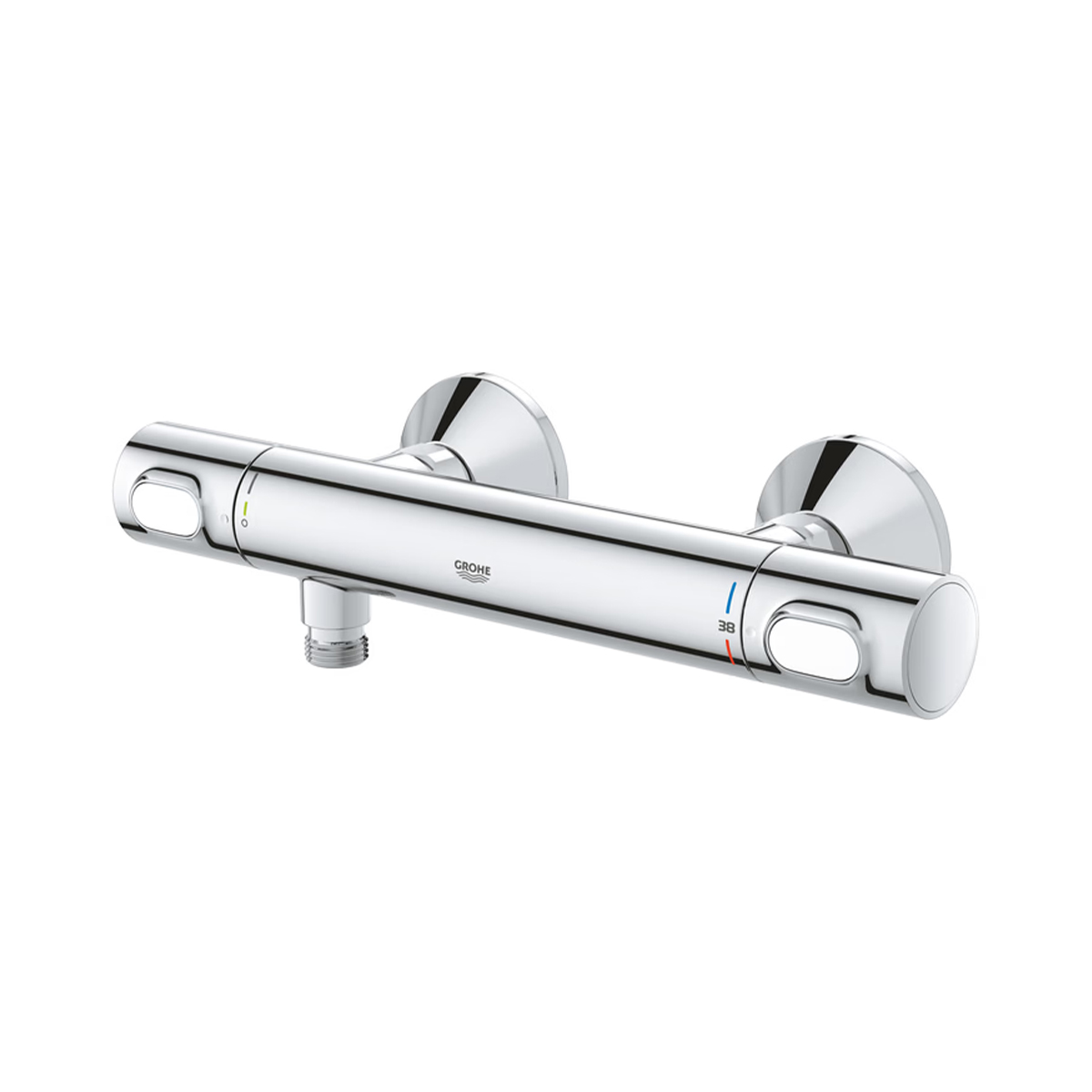 Unterer 1/2-Zoll-Brauseanschluss mit S-Anschlüssen und Metallrosetten der GROHE 34793000