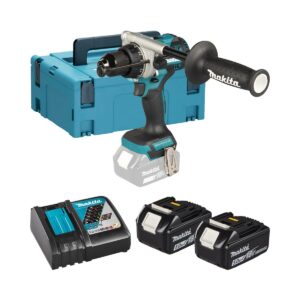 Makita DHP492RTJ 18V Akku-Schlagbohrschrauber LXT mit 2x 5 Ah Akkus, Ladegerät und Koffer
