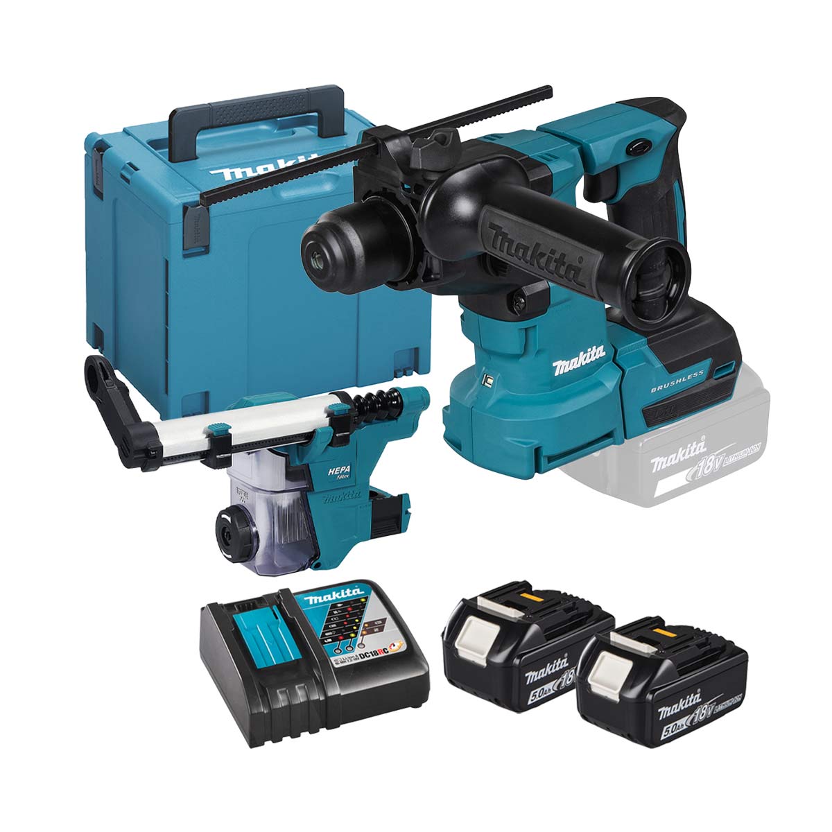 Makita DHR183RTWJ 18-V-LXT Akku-Bohrhammer mit SDS-PLUS-Aufnahme
