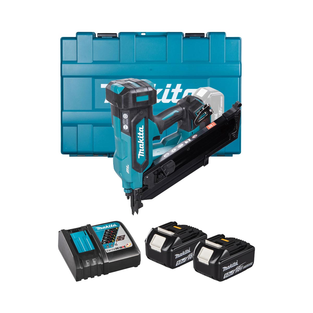 Makita DBN900RTE 18-V-LXT Akku-Rahmennagler mit 30-bis-34-Grad-Magazin