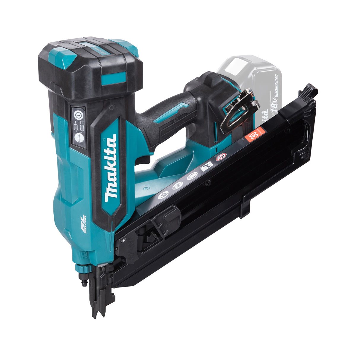 Makita DBN900 Akku-Rahmennagler mit schrägem Magazin für Nägel bis 90 mm