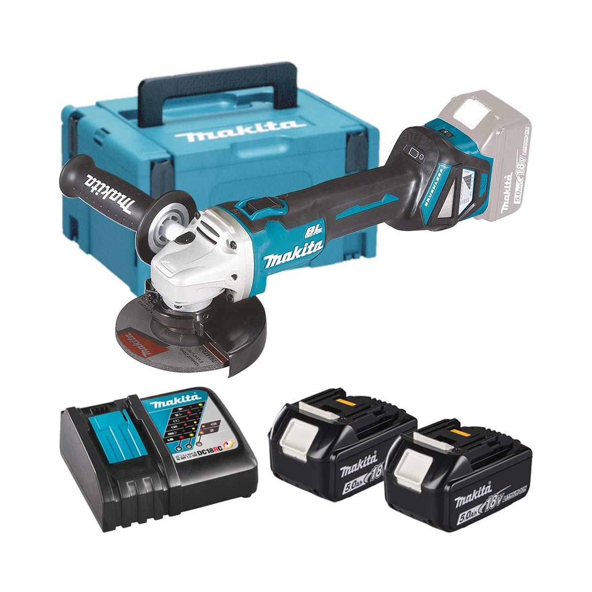 Makita 18V Akku-Winkelschleifer LXT mit Koffer