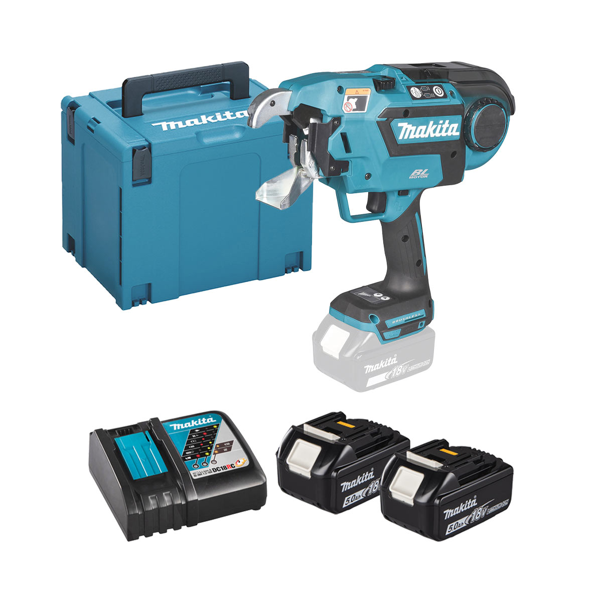 Makita DTR181RTJ 18V Akku-Drahtbindemaschine LXT mit 2x 5 Ah Akkus, Ladegerät und Koffer