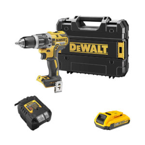 DeWalt 18V XR bürstenloser Akku-Schlagbohrschrauber inkl. 1x 2.0Ah Batterie, Mehrspannungsladegerät/ Multi Voltage Charger/ und TSTAK Koffer