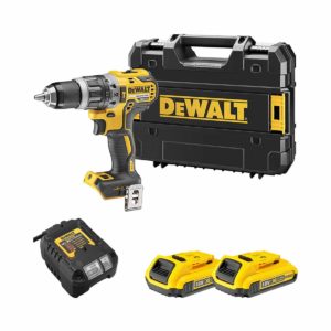 DeWalt 18V XR bürstenloser Akku-Schlagbohrschrauber inkl. 2x 2.0Ah Batterien, Ladegerät und TSTAK Koffer