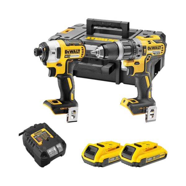 Dewalt 18V XR Brushless Twin Pack DCD796 + DCF887, 2 x 2.0Ah Akkus, Ladegerät mit Koffer