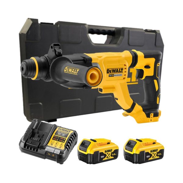 DeWalt 18V Akku Kombihammer Bohrhammer SDS+ mit 2x 5Ah Akkus, Ladegerät und Koffer