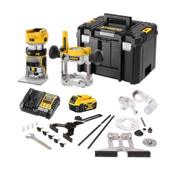 DeWalt 18V Akku-Kombifräse mit 1x 5Ah Akku, Ladegerät und Koffer