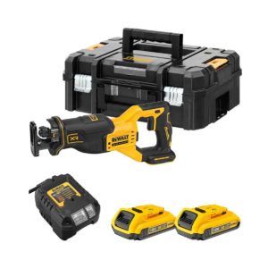 DeWalt 18V Akku-Säbelsäge mit 2x 2Ah Akkus, Ladegerät und Koffer