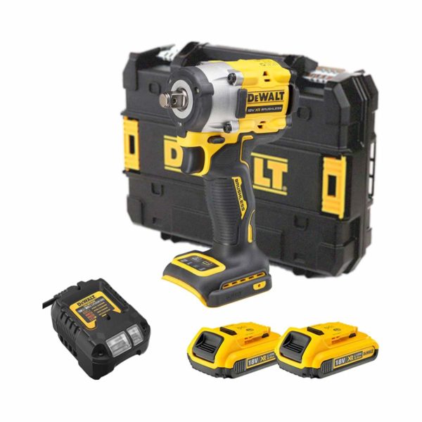 DeWalt 18V Akku-Schlagschrauber 1/2" mit 2x 2Ah Akkus, Ladegerät und Koffer