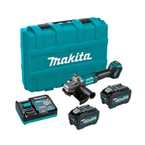 Makita GA038GT201 40V XGT Akku-Winkelschleifer mit 2x 5Ah Akkus, Ladegerät und Koffer
