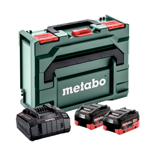 Metabo 18V Basis Set 2 x LiHD 8.0 Ah Akkus, Ladegerät und metaBOX 145