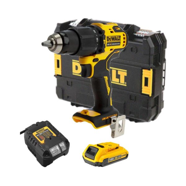 DeWALT 18V XR Bürstenloser Akku-Schlagbohrschrauber mit 1x 2Ah Akku, Ladegerät und Koffer