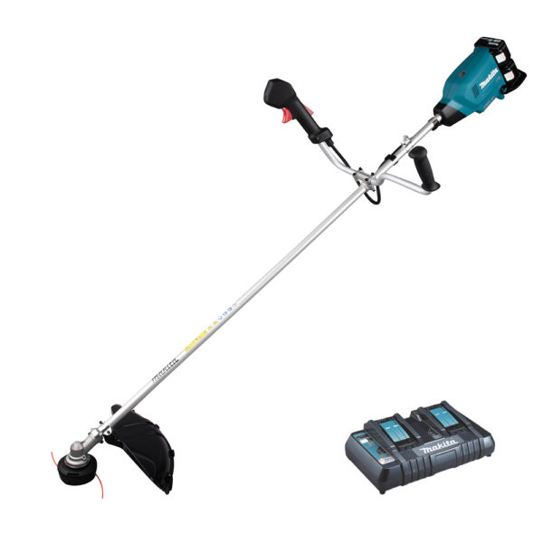 Makita 2x 18V Akku-Motorsense LXT mit 2x 5 Ah Akkus und Doppel-Schnellladegerät