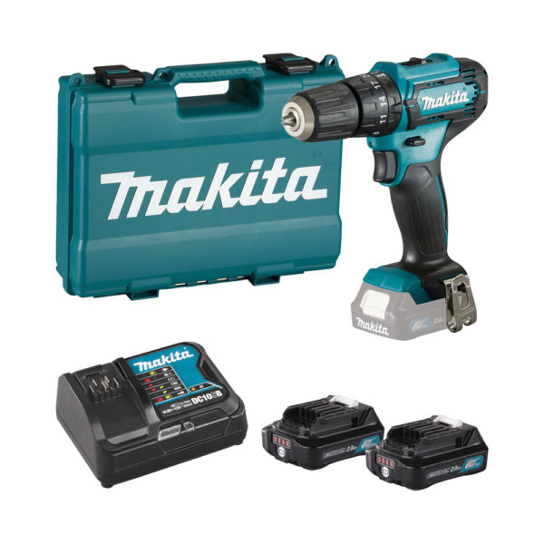 Makita 12V Akku-Schlagbohrschrauber mit mit 2x 2,0 Ah Akkus, Schnellladegerät und Koffer