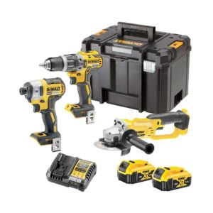 DeWalt 18V 3-Maschinen Elektrowerkzeugset mit 2x 5 Ah Akkus, Ladegerät und Koffer