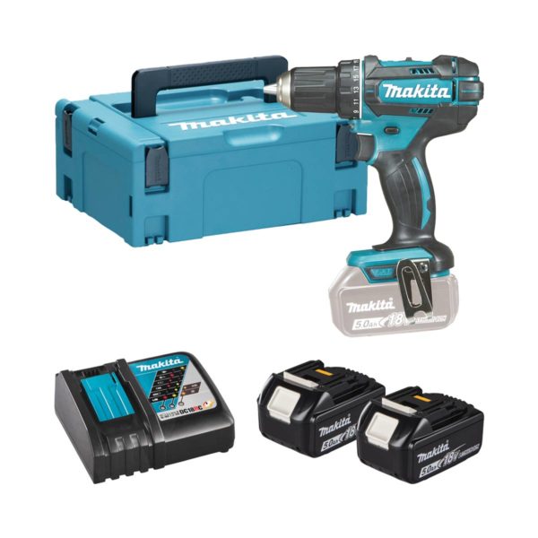 Makita 18v LXT Akku- 2-Gang Bohrschrauber mit 2x 5 Ah Akkus, Ladegerät Koffer