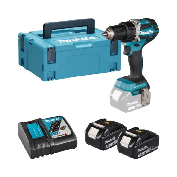 Makita 18V Akku-Bohrschrauber LXT mit 2x 5 Ah Akkus, Ladegerät und Koffer