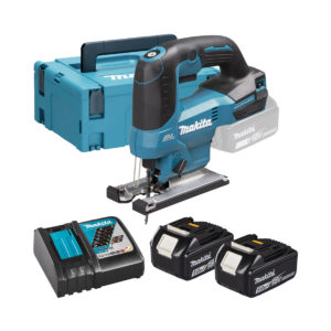 Makita 18V Akku-Pendelhubstichsäge mit 2x 5 Ah Akkus, Ladegerät und Koffer