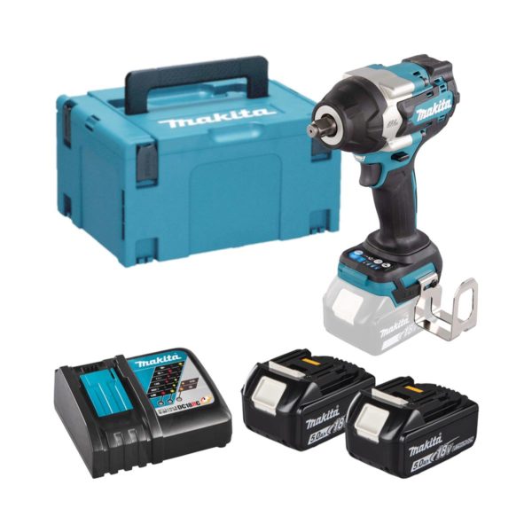 Makita 18V Akku-Schlagschrauber LXT mit 2x 5 Ah Akkus, Ladegerät und Koffer