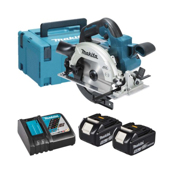 Makita 18V Akku-Handkreissäge LXT mit 2x 5 Ah Akkus, Ladegerät und Koffer