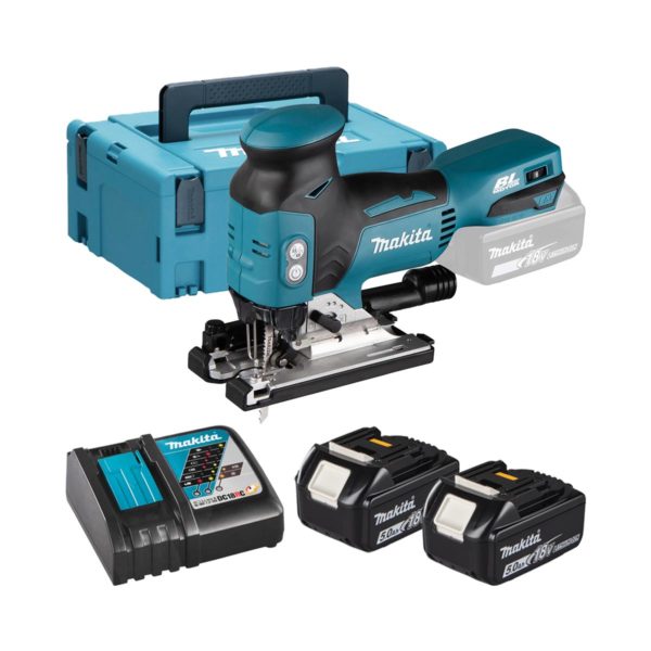 Makita 18V Akku-Pendelhubstichsäge LXT mit 2x 5 Ah Akkus, Ladegerät und Koffer