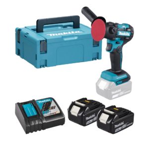 Makita 18V Akku-Polierschleifer LXT mit 2x 5 Ah Akkus, Ladegerät und Koffer