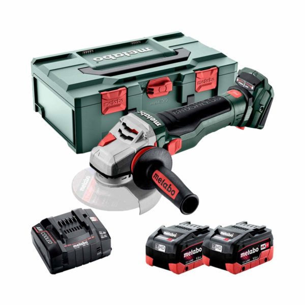 Metabo WB 18 LTX BL 15-125 Quick 18V Akku-Winkelschleifer mit 2x 5.5 Ah Akkus, Ladegerät und Koffer