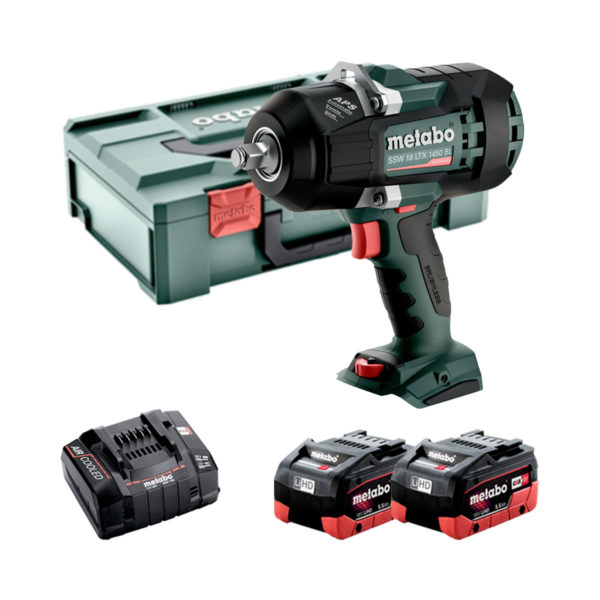 Metabo SSW 18 LTX 1450 BL 18V Akku-Schlagschrauber mit 2x 5.5 Ah Akkus, Ladegerät und Koffer