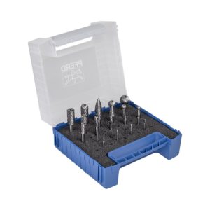 Pferd Hartmetall Frässtift Set 1500 Zahnung 3 PLUS/Z5 22-tlg. 16/12/10/8/6/3/2mm Schaft- 6mm universal mittel fein