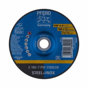 Pferd Schruppscheibe E 180x7,2x22,23 mm Universallinie PSF STEELOX für Stahl/Edelstahl, 10 Stück