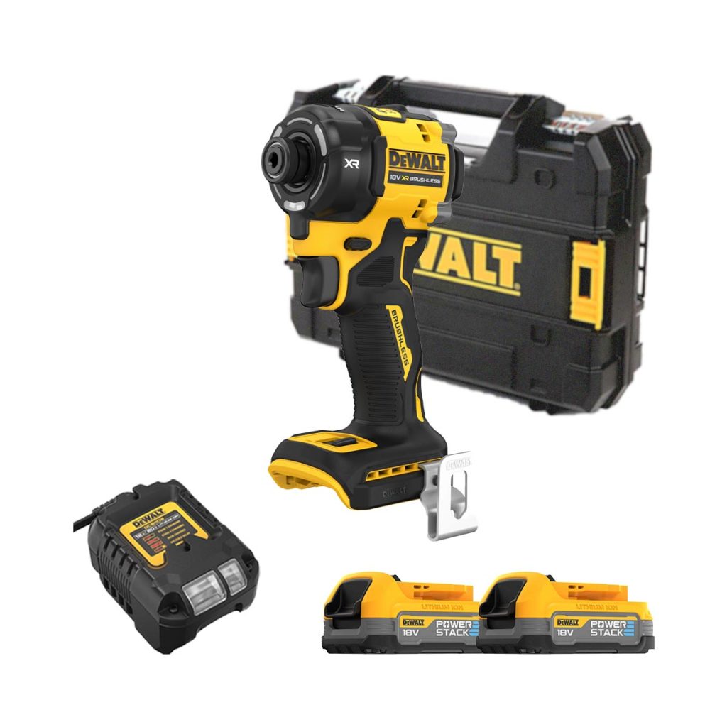 DeWalt DCF870E2T-QW 18V Hydraulischer Akku-Schlagschrauber 1/4″,2x 2Ah Batterien, Ladegerät und Koffer