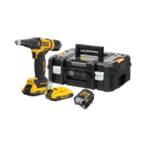 DeWalt 18V Akku-Nietpistole 2,4-4,8mm mit 2x 2 Ah Akkus, Ladegerät und Koffer