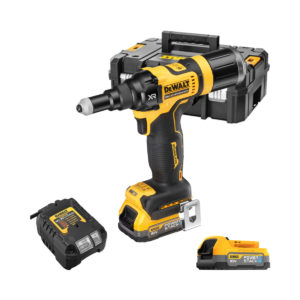 DeWalt 18V Akku-Nietpistole 2,4-4,8mm mit 2x 1.7 Ah POWERSTACK Akkus, Ladegerät und Koffer